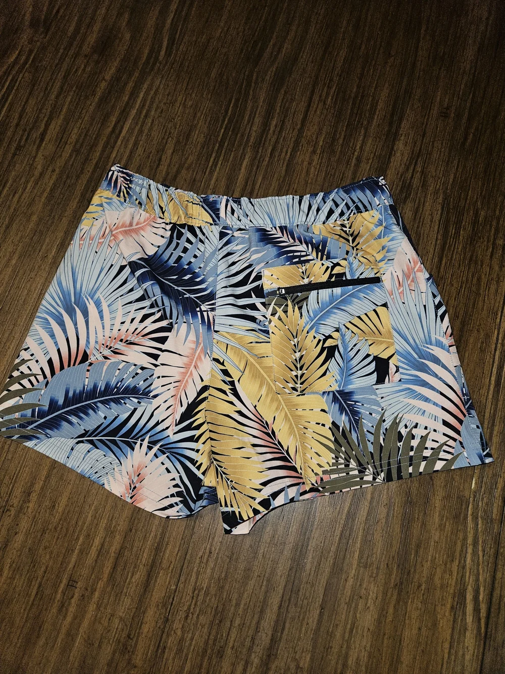 Reef Tropical Palm Print Bermuda Shorts - Blue/Yellow/Pink